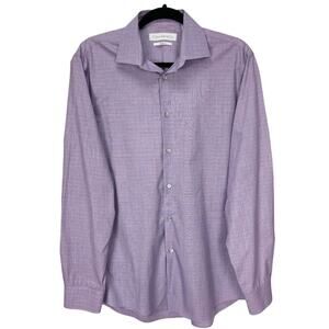 CALVIN KLEIN & CO. Men's BUTTON DOWN Shirt REGULAR FIT Purple Size MEDIUM